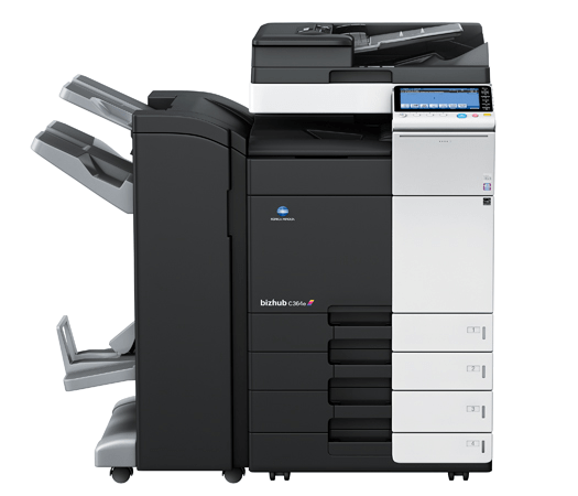 Konica Minolta Bizhub C364e Includes Saddle Stitch Finisher – Used